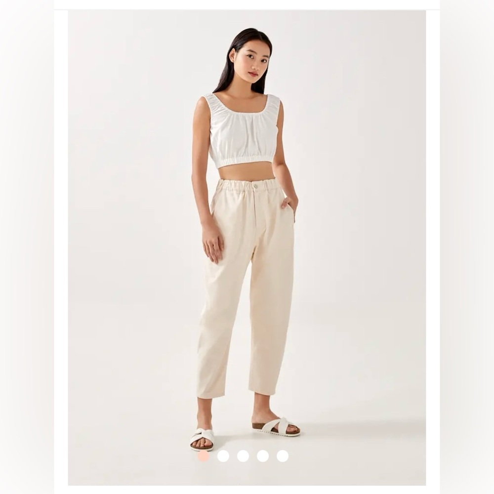 Women's Cream Ankle Pants